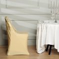 thumbnail image 2 of BalsaCircle Champagne Solid Spandex Stretch Metallic Folding Chair Covers Slipcovers, 2 of 8