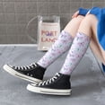 thumbnail image 3 of Lsque Purple Butterfly Printed Crew Socks Men's Women's LightWeight Thin Casual Calf Socks ,Knee High Socks,Cotton Socks, 3 of 9