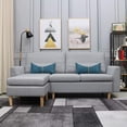 thumbnail image 1 of Sectional Sofa, L-Shape Sectional Couch with Reversible Chaise, Couches and Sofas with Modern Linen Fabric for Small Space (Grey-Blue), 1 of 8