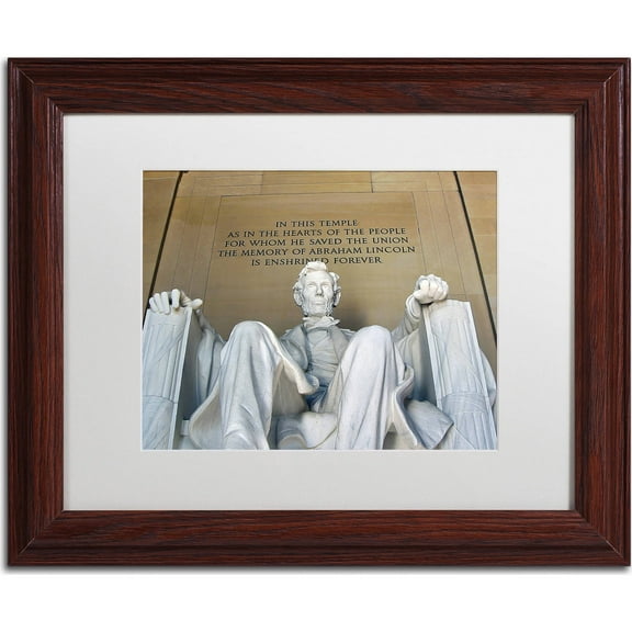 Trademark Fine Art "Lincoln Memorial" Canvas Art by CATeyes, White Matte, Wood Frame