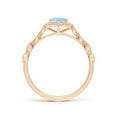 thumbnail image 2 of Angara Natural 0.6 Ct. Aquamarine with Diamond Vintage Inspired Ring in 14K Rose Gold for Women (Ring Size: 3), 2 of 9
