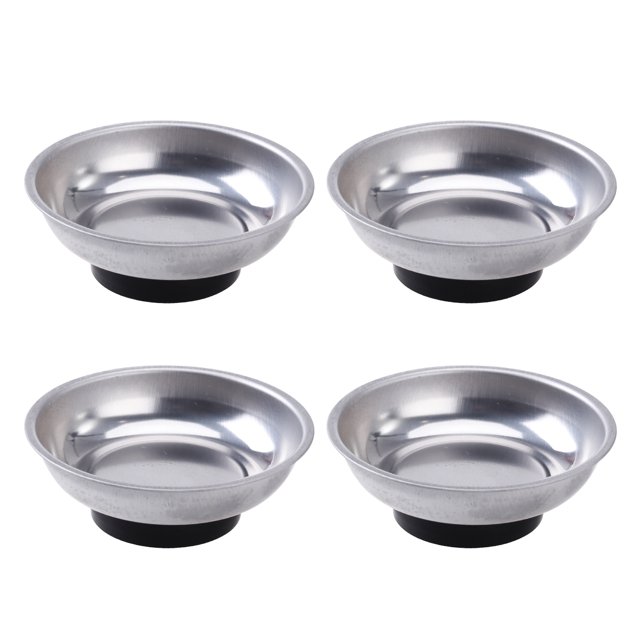 4 Pièces en Acier Inoxydable de 3 Pouces Pièces Magnétiques Rondes Plateau Bol Vis Outils Pièces Porte-Plateau