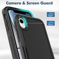 thumbnail image 4 of for iPhone XR Case: Dual Layer Protective Heavy Duty Cell Phone Case Shockproof Rugged Bumper Tough with Screen Protector - 16ft Military Grade Drop Tested for Appple iPhone XR (6.1 inch), Black, 4 of 8