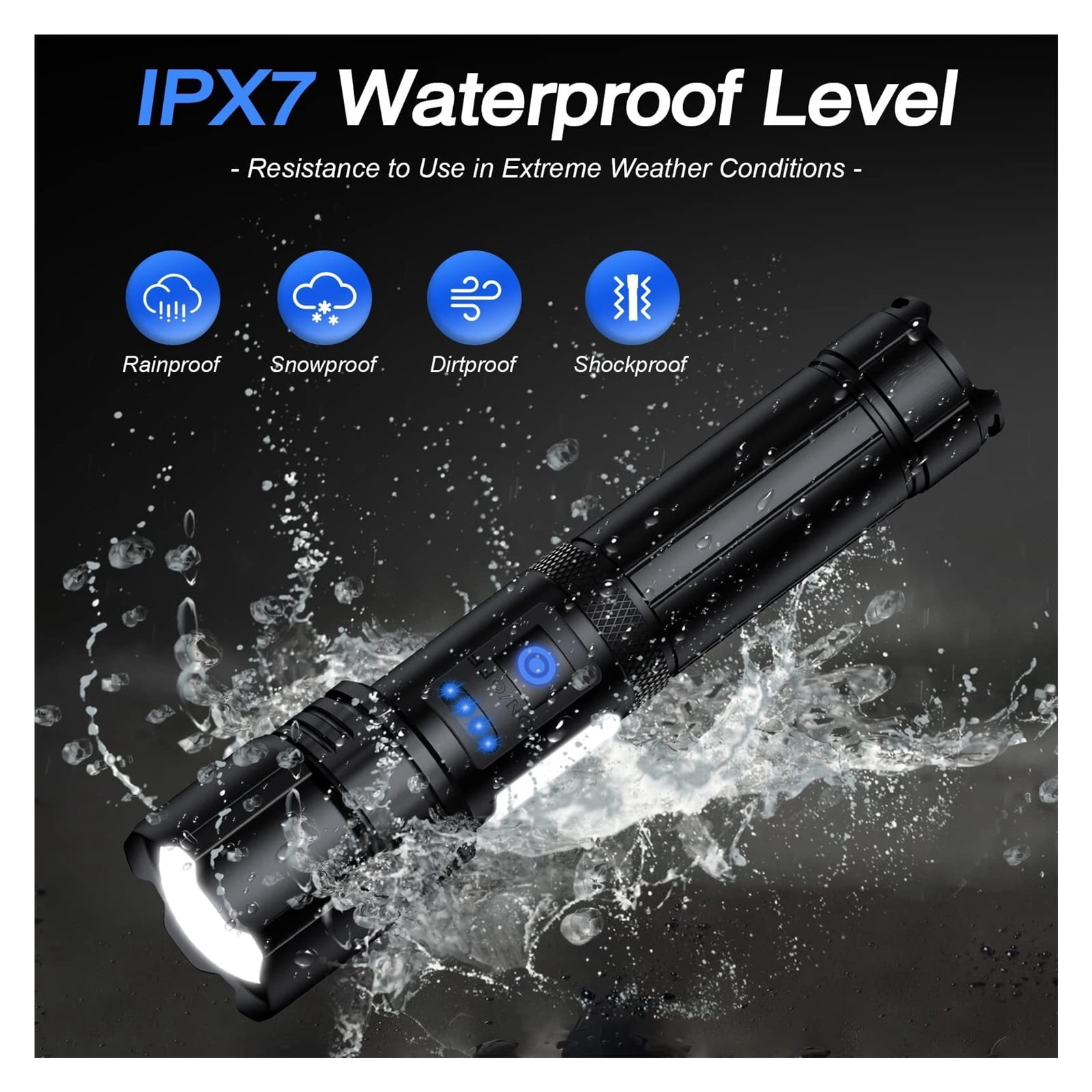 Rechargeable Flashlights High Lumens, Led Flashlight 990000 Lumens Bright Flash Light with 7 Modes, Flashlights for Camping, Home, IPX7 Waterproof (2 Pack)