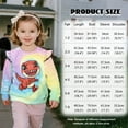 thumbnail image 6 of Yuyamidu Toddler Girl Dinosaur Sweatshirt 1T 2T Rainbow Ruffle Sleeve Crewneck Sweatshirt Graphic Y2K Lightweight Top Comfy Soft Everyday Clothes Casual Fall Outfits, 6 of 8