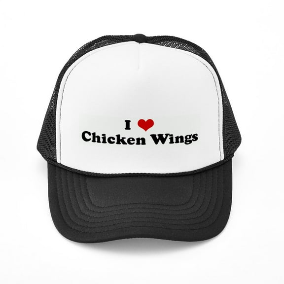 CafePress - I Love Chicken Wings - Adjustable Unisex Printed Trucker Hat with Mesh Back
