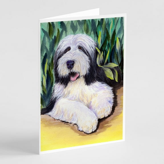 Bearded Collie Greeting Cards and Envelopes Pack of 8