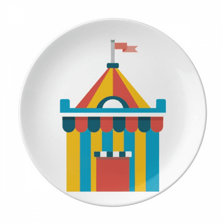 

Amazing Funny Park Tent Illustration Plate Decorative Porcelain Salver Tableware Dinner Dish