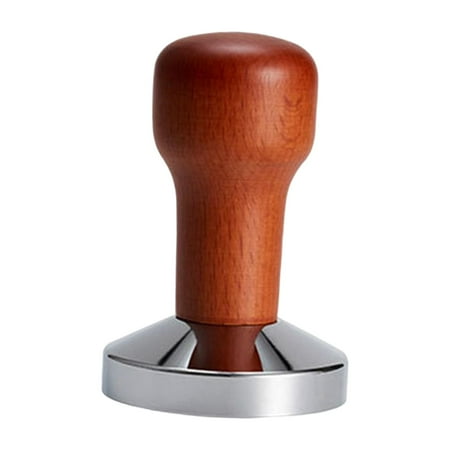 

Coffee Tamper Espresso Distribution Press Leveler Wood Handle Coffee Ground Press for Portafilter Espresso Machines Accessory Coffee Grounds coffee color 51mm