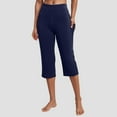 thumbnail image 2 of vigerkar Gym Capri Pants for Women High Waist with Pockets Tummy Control Loose Straight Leg Capri Workout Yoga Pants Navy, XXL, 2 of 7