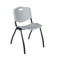 thumbnail image 5 of Cain 48" Square Breakroom Table- Grey & 4 'M' Stack Chairs- Grey, 5 of 8