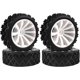 thumbnail image 1 of LINLIN 4 piezas RC 1:10 escala Rally Car 70 mm Caucho Neumáticos de flores Neumático 10 radios Llanta de plástico Compatible con 1/10 RC Racing Off-Road Car HSP Redcat HPI Tamiya Touring Drift, 1 of 5