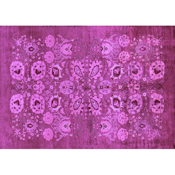 Ahgly Company Indoor Rectangle Oriental Purple Industrial Area Rugs, 2' x 3'