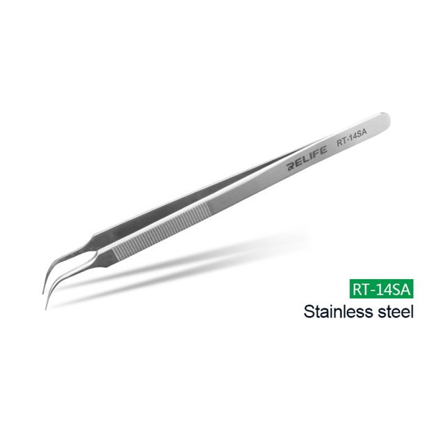 Pinzas afiladas precisas de acero inoxidable de alta precisión RELIFE RT-14A RT-14SA para reparación de iPhone Samsung