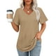 thumbnail image 1 of mfyjkho Tops Para Hacer Ejercicio, Suéter Informal Estampado Con Cuello En V Y Mangas Cortas Para Mujer, Primavera Y Verano Tops Para Hacer Ejercicio Xxl, 1 of 5