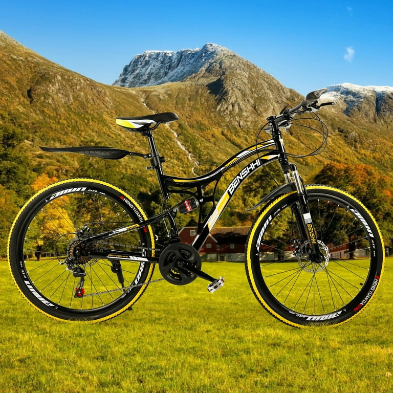 ARTUDATECH Full Suspension Mens Mountain Bike, Shimano 21