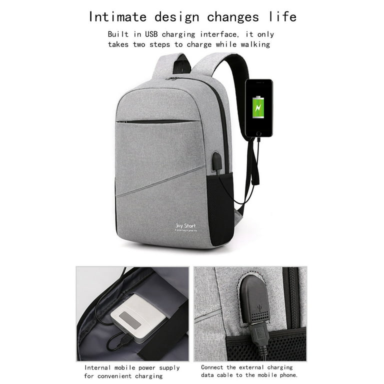 1pc campus backpack one size fits all simple USB charging backpack men and  women business computer bag casual computer handbag