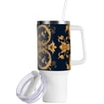 thumbnail image 2 of SKYSONIC Insulated Tumblers with Lids and Straws Handles 40oz Water Bottle Oriental Pattern Travel Mug Reusable Stainless Steel Thermos Vacuum, 2 of 7