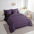 thumbnail image 3 of Feelyou Purple Hipple Damask Comforter Set 7pcs, Western Life Tree Full Bedding Set, 3 of 8