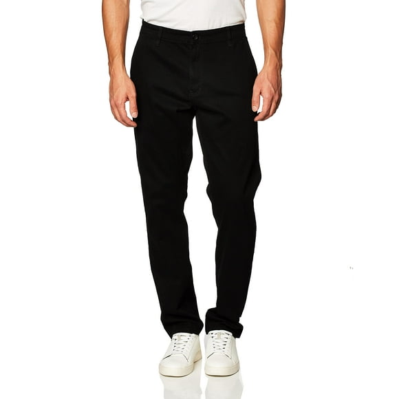 WT02 Pantalon Chino en Coton Extensible Ajusté pour Hommes, Noir, 38W x 32L