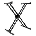 thumbnail image 2 of Rockville RKS30X Double X Braced Keyboard Stand, 132 lbs Capacity, Push-Button Lock, Circular Tubes, Portable, Sturdy, Foldable, for Musicians and DJs, 2 of 4