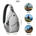 thumbnail image 5 of Sling Backpack,Black and White Christmas Snowflake Pattern Sling Bag with Water Bottle Holder,Waterproof Sling Bag for Men/Women with Headphone Jack for Hiking,Travel, 5 of 6
