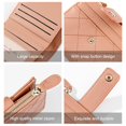 thumbnail image 3 of Cartera pequeña para mujer, cartera para tarjetas de crédito con ventana de identificación y bolsillo con cremallera, cartera plegable de piel sintética para regalar, viajes (rosa), 3 of 5