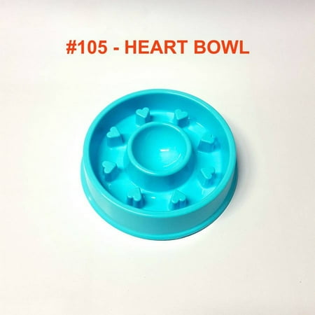 - Alpha Dog Series Fun Slow Feeder Bowl - HEARTS (BLUE)