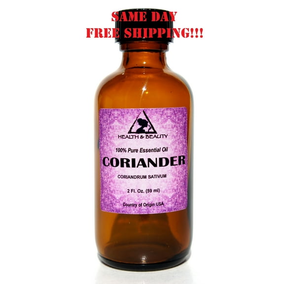 CORIANDER ESSENTIAL OIL AROMATHERAPY 100% PURE NATURAL GLASS BOTTLE 2 OZ, 59 ML