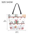 thumbnail image 5 of FORMRS Womens Canvas Tote Bag with Zipper Inner Pocket Shoulder Handbag, Christmas Gift Train, 5 of 7