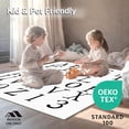 thumbnail image 4 of ODIKA 3'x5' Machine Washable Non-Slip Area Rug, Educational Letter Grid Typography Design High Traffic Rug with Pad, Black, 696694, 4 of 8