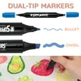 thumbnail image 5 of Crazy Colors Dual Tip Fabric & T-Shirt Marker 20 Color Set - Bullet & Chisel Tips - Child Safe - Create Art on Clothing, 5 of 7