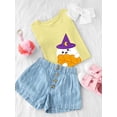 thumbnail image 3 of Cute Little Ghost W Autumn Leaf T-Shirt Toddler -Image by Shutterstock,  5 Toddler, 3 of 4