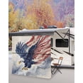 thumbnail image 5 of 4th of July RV Awning Sun Shade Screen 9'X7' Bald Eagle Mesh Sunscreen Watercolor Patriotic Waving American Flag Awning Shade Screen with Zipper UV Blocker Completed Kits for RV Motorhome Camper, 5 of 7