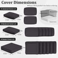 thumbnail image 2 of Snubbull 14 Piece 25.6" x 25.6" Patio Cushion Covers Replacement, Outdoor Patio Wicker Sofa Washable Cushion Slipcovers with Zipper, Grey, 2 of 8