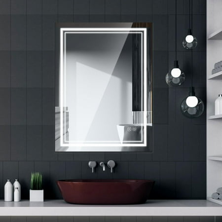 

LED Mirror 36 x 28 Inch Bathroom Mirror with Lights Lighted Bathroom Vanity Mirror Anti-Fog Wall Mounted Dimmable Memory Brightness Front Lights LED Makeup Mirror (Vertical or Horizontal)