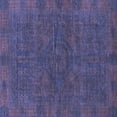 thumbnail image 1 of Ahgly Company Machine Washable Indoor Square Abstract Blue Modern Area Rugs, 5' Square, 1 of 4