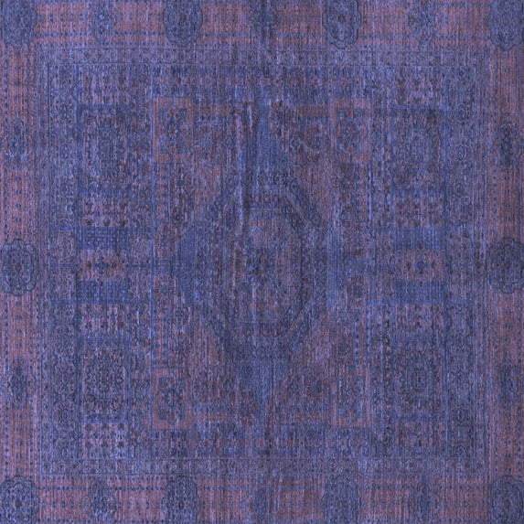 Ahgly Company Machine Washable Indoor Square Abstract Blue Modern Area Rugs, 5' Square