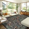 thumbnail image 6 of Bleum Cade 8'x10' Dark Floral Area Rug for Living Room, Vintage Boho Washable Low Pile Rug, Distressed Retro Ultra Soft Non Slip Durable Large Carpet for Bedroom Dining Room Home Decor, 6 of 10