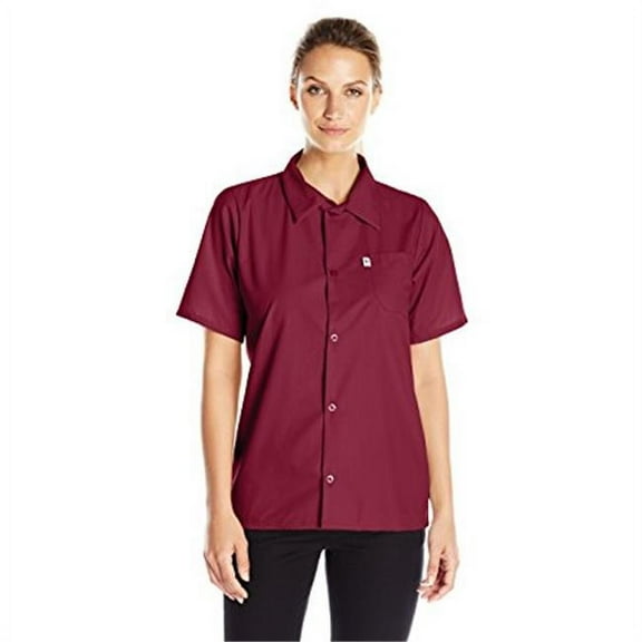 Vtex 0920-0308 Uncommon Threads Womens Utility Shirt 5 Button, Burgundy - 4XL