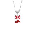 thumbnail image 2 of Delight Jewelry Silvertone Red Cowboy Hat Red Bow Heart Necklace, 2 of 4