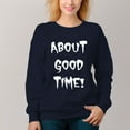 thumbnail image 6 of Women's About Good Time Pattern Crew Neck Pullover Cozy Clothes Autumn Winter, 6 of 11