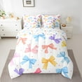 thumbnail image 2 of Erosebridal Colorful Bowknot Bed in a Bag Twin size, Cartoon Rainbow Bedding Twin Size, Cute Polkadot Reversible Comforter Sets with Sheets, Microfiber Room Decor, 7-Piece, 2 of 6