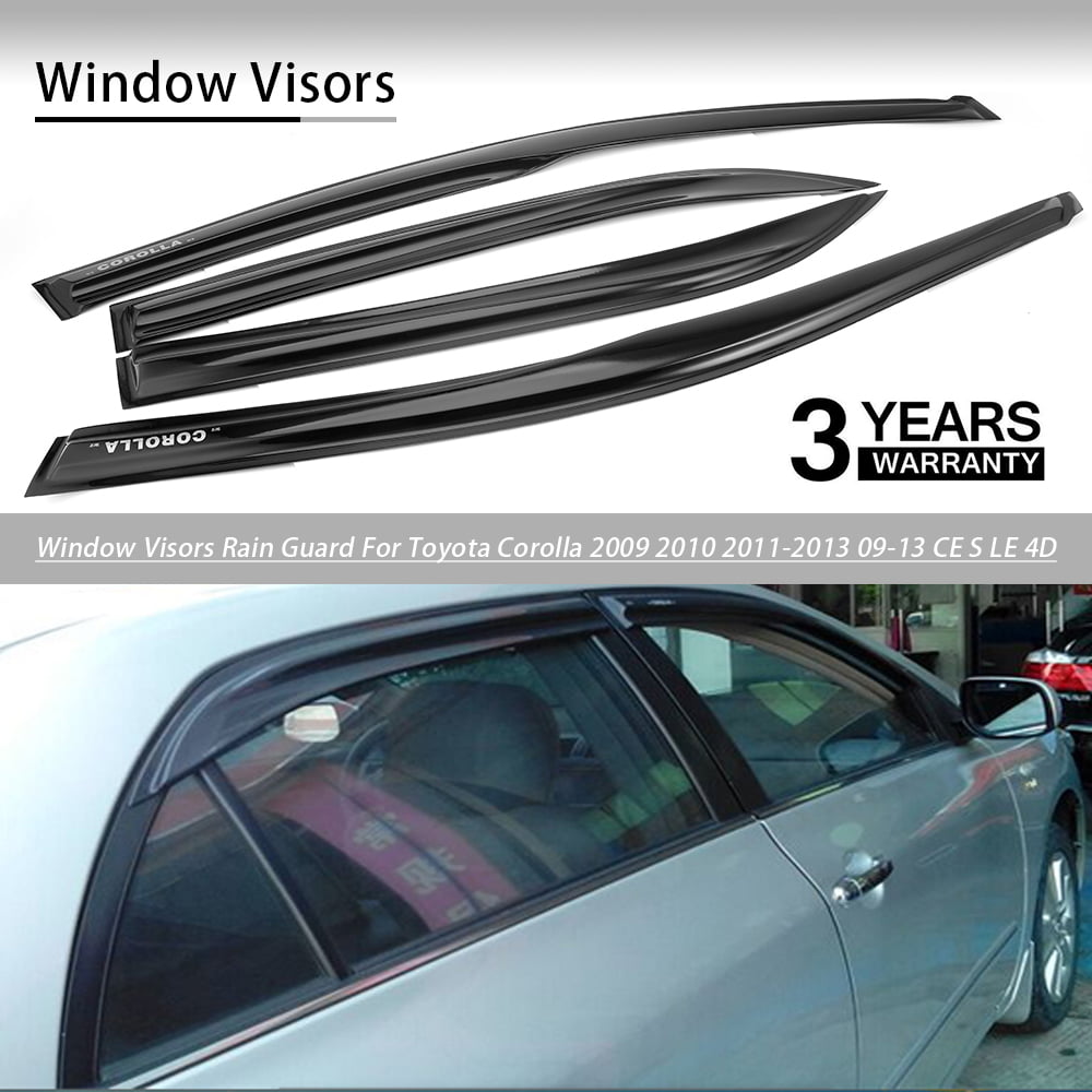 Vent Window Shade Visor Rain Guards for Toyota Corolla 09-13 