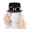 thumbnail image 2 of Gorro Steamgoggles, cilíndrico, gafas de soldador extraíbles, steampunk nuevo, inventor, disfraz, carnaval, Halloween, fiesta temática,Negro,Talla única, 2 of 5