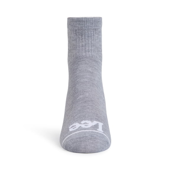 Lee Iconic Originals Quarter Low Cut Socks, 10-13, Heather Grey, 20-Pack
