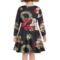 thumbnail image 3 of FKELYI Christmas Holly Gifts Long Sleeve Dress Size 7-8 Years Loose Twirl Swing Dresses for Kids Comfortable Party Long Sleeve Girls Dress, 3 of 4