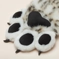thumbnail image 5 of Byfri Snow Leopard Print Furry Gloves with Black Pads 32cm Warm Plush Mittens for Winter Festive Events, 5 of 7