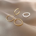 thumbnail image 1 of Anillo de traje femenino retro nicho personalidad anillo de perla anillo estilo frío alto sentido joyería de mano, 1 of 6