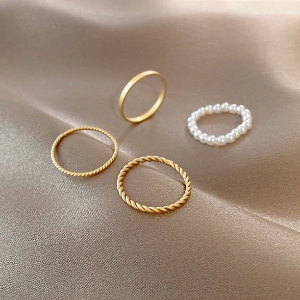 Anillo de traje femenino retro nicho personalidad anillo de perla anillo estilo frío alto sentido joyería de mano